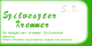 szilveszter kremmer business card